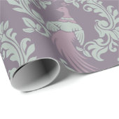 Pfau-Damaskus-Muster Geschenkpapier (Rolleneckpunkt)