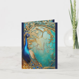 Pfau danke art nouveau vintage chic karte