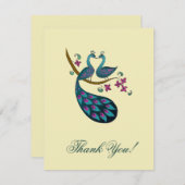 Pfau danken Ihnen Karten - Elfenbein (Vorne/Hinten)