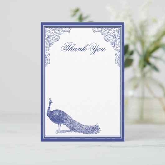 Pfau Dankeschön Karte (Stehend Vorderseite)