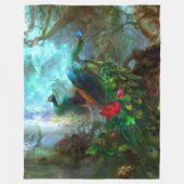 Pfau-Decke Fleecedecke (Vorderseite)