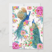 Pfau der künstlerischen Blume Einladung (Rückseite)