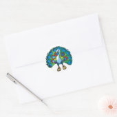 Pfau der Sticker-Pfau Runder Aufkleber (Umschlag)