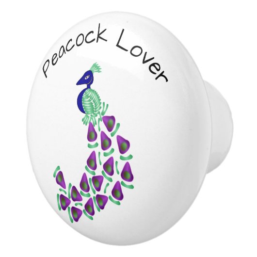 Pfau-Design personalisiert Keramikknauf (Rechts)