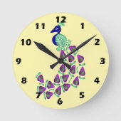 Pfau Design Runde Wanduhr (Vorderseite)