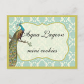 Pfau Dessert- oder Candy-Buffet-Tischschild Postkarte (Rückseite)