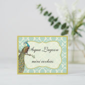 Pfau Dessert- oder Candy-Buffet-Tischschild Postkarte (Stehend Vorderseite)