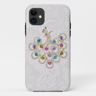 Pfau-Diamant-u. Juwel-Paisley-Spitze iPhone 5 Case-Mate iPhone Hülle