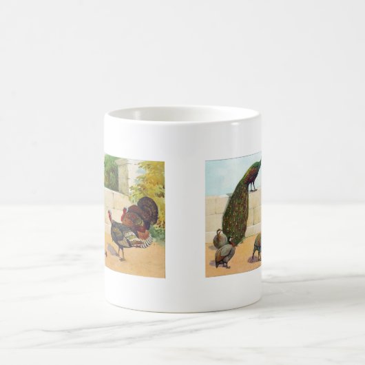 Pfau, die Türkei u. Guinea-Geflügel Kaffeetasse (Mittel)