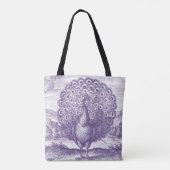 Pfau, eine Vintage Gravur großen Totenbeutel Tasche (Rückseite)