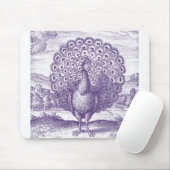 Pfau, eine Vintage Gravur Mousepad (Mit Mouse)
