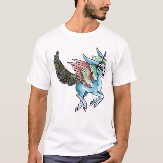 Pfau-Einhorn T-Shirt (Vorderseite)
