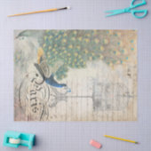 Pfau-Eintagsfliegen Decoupage Papier verlassen (Basteln)