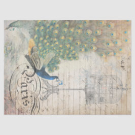 Pfau-Eintagsfliegen Decoupage Papier verlassen