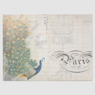 Pfau-Eintagsfliegen Decoupage Papierhorizontales Seidenpapier