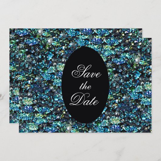 Pfau Elegant Moderne Hochzeit / Haus der Grosch Save The Date (Vorne/Hinten)