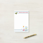 Pfau, Ente und Küken Post-it Klebezettel (Auf Schreibtisch)