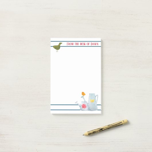 Pfau, Ente und Küken Post-it Klebezettel (Auf Schreibtisch)