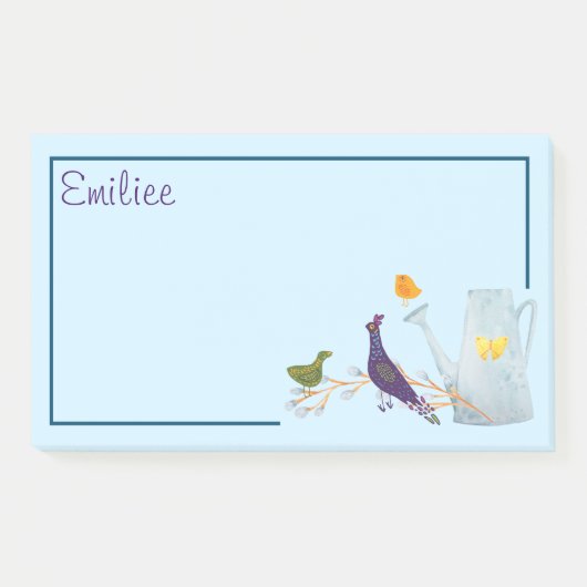 Pfau, Ente und Küken Post-it Klebezettel (Vorderseite)