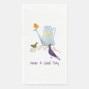 Pfau, Ente und Küken Serviette
