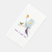 Pfau, Ente und Küken Serviette (Ecke)