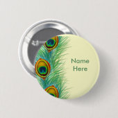 Pfau-Entwurfs-personalisierte Geschenke Button (Vorne & Hinten)