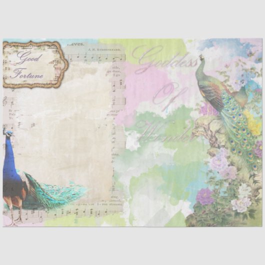 Pfau-Ephemera 5 Seidenpapier (Vorderseite)
