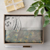 Pfau Ephemera Decoupage Paper Horizontal Seidenpapier (Geschenk)