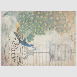 Pfau Ephemera Dekoupage Paper  Seidenpapier