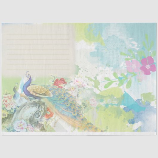 Pfau-Ephemere 4 Seidenpapier (Vorderseite)