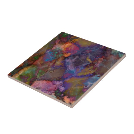 Pfau-Erzchalcopyrite-Marmor Fliese (Seite)