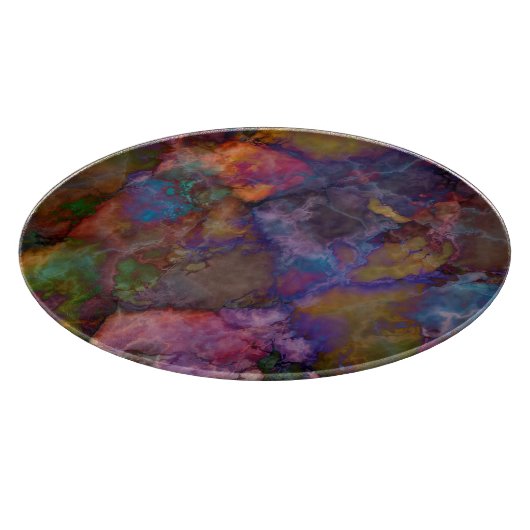 Pfau-Erzchalcopyrite-Marmor Schneidebrett (Ecke)