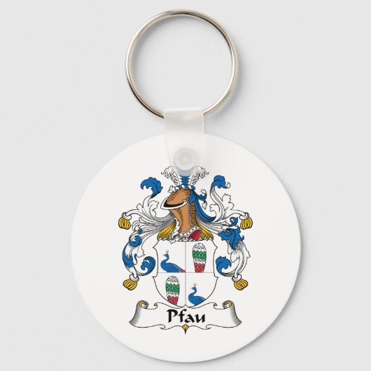 Pfau-Familienwappen Schlüsselanhänger (Vorderseite)