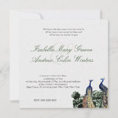 Pfau-Fantasie - Hochzeit Einladung (Rückseite)