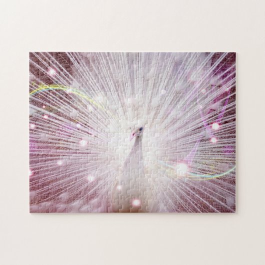 Pfau-Fantasie im Rosa Puzzle (Horizontal)