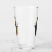 Pfau-Farben-Blütenblätter Hamsa Grün Drittes Auge Glas (Links)