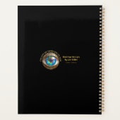 Pfau-Farben-Blütenblätter-Hamsa-Grünes Drittes Aug Planer (Rückseite)