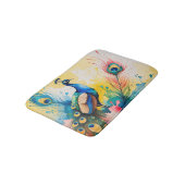 Pfau farbenfrohes Design Badematte (Schrägansicht)