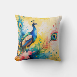 Pfau farbenfrohes Design  Kissen