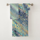 Pfau-Farbmannigfaltiges Muster-Ensemble Badhandtuch Set (Insitu)