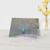 Pfau - Farewell Karte (Gelbe Blume)