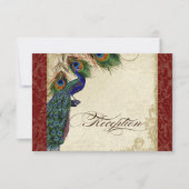 Pfau & Feather Formal Empfang Einladung Burgund (Vorderseite)