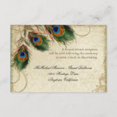 Pfau & Feather Formal Receiting Lila einladen Begleitkarte (Rückseite)