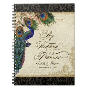Pfau & Feather Formal Wedding Planner Journal Notizblock