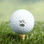 Pfau-Feather-Monogramm Golfball (Insitu T-Shirt)