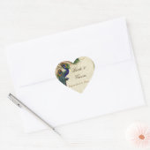 Pfau & Feathers Formal Gastgeschenk Hochzeit Siege Herz-Aufkleber (Umschlag)