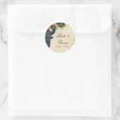 Pfau & Feathers Formal Gastgeschenk Hochzeit Siege Runder Aufkleber (Tasche)