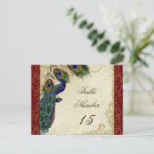 Pfau & Feathers Formal Hochzeit Tischnummern (Stehend Vorderseite)