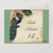 Pfau & Feathers Formal Hochzeit Tischnummern (Rückseite)