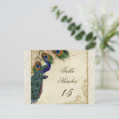 Pfau & Feathers Formal Hochzeit Tischnummern (Stehend Vorderseite)